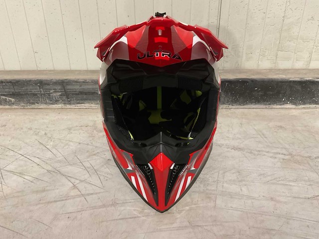 Ultra motocross maat s v1 crossmotorhelm rood/wit - afbeelding 2 van  6