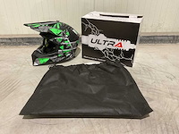 Ultra motocross maat xl v1 crossmotorhelm groen/zwart - afbeelding 1 van  5