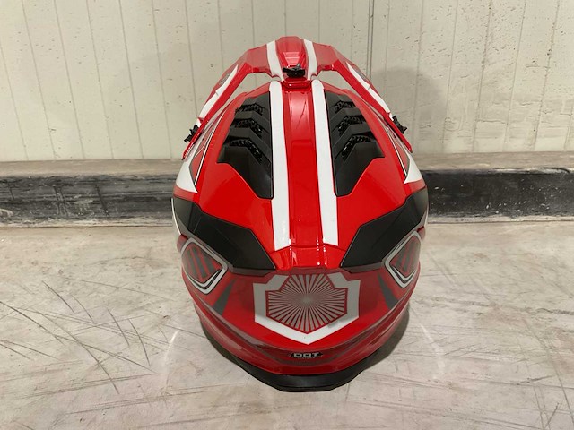Ultra motocross maat xl v1 crossmotorhelm rood/wit - afbeelding 4 van  6