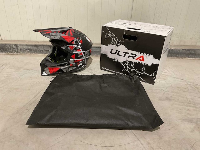 Ultra motocross maat xl v1 crossmotorhelm rood/zwart - afbeelding 1 van  6