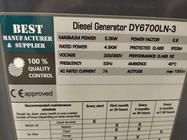 Ultra toolz - ut-dg5000w - diesel generator - afbeelding 20 van  21