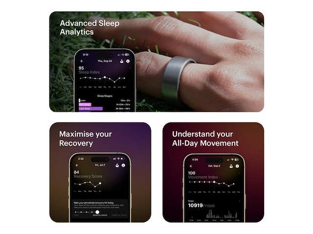 Ultrahuman ring air - smartring - maat 6 - raw titanium - afbeelding 3 van  4