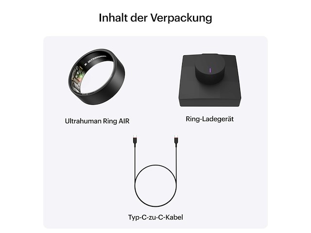 Ultrahuman ring air smart ring mat grijs maat 8 - afbeelding 1 van  4