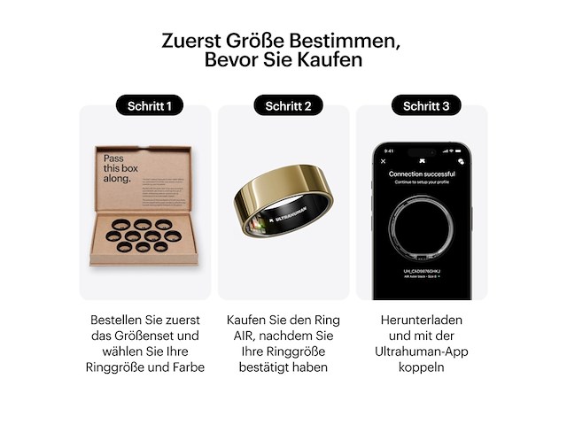 Ultrahuman ring air smart ring slaap & fitnesstracker goud maat 12 - afbeelding 2 van  3