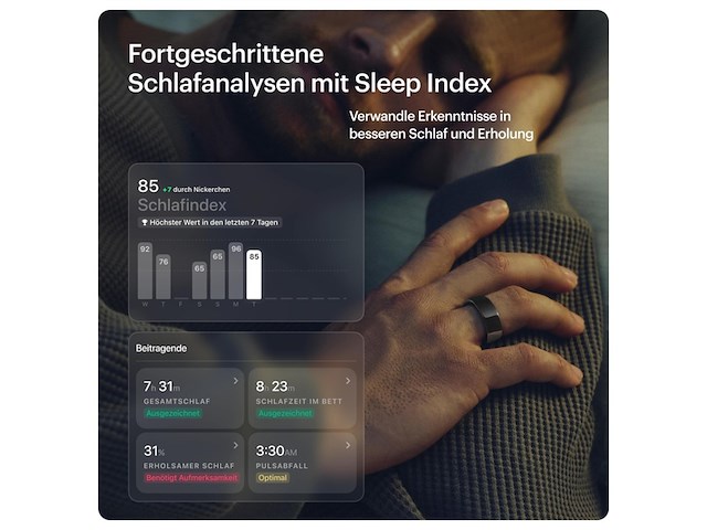 Ultrahuman ring air smart ring slaap & fitnesstracker maat 11 zwart - afbeelding 2 van  5