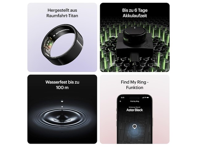 Ultrahuman ring air smart ring slaap & fitnesstracker maat 11 zwart - afbeelding 3 van  5