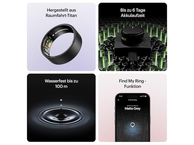 Ultrahuman ring air wearable mat grijs maat 7 - afbeelding 2 van  5