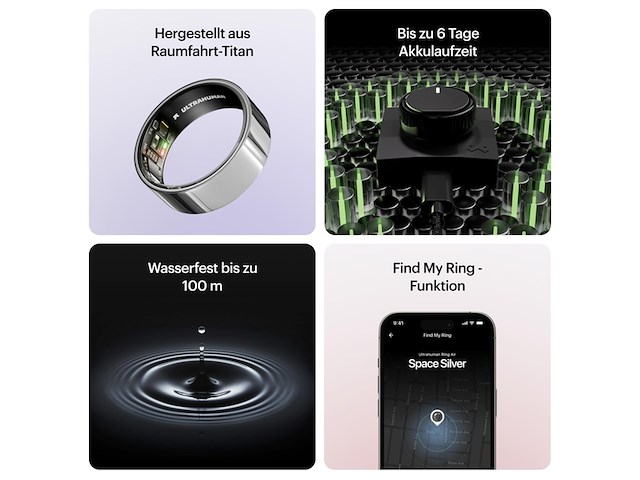 Ultrahuman smart ring zilver maat 14 - afbeelding 4 van  6