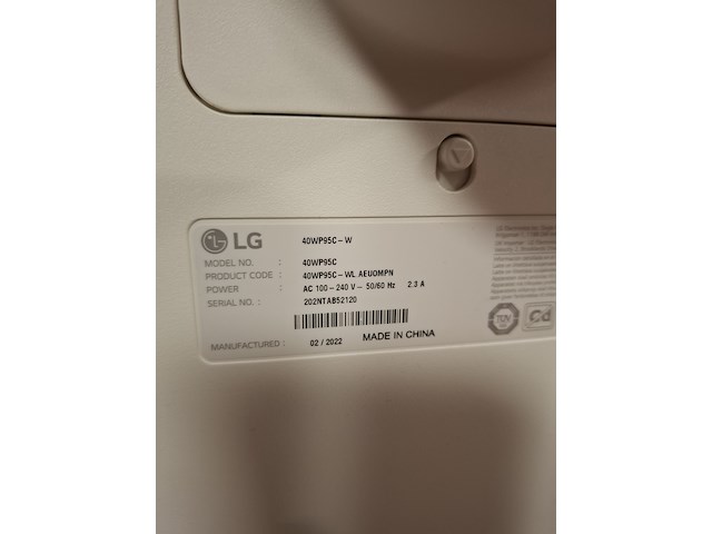 Ultrawide monitor, lg, 40wp95c-w, 2022 - afbeelding 4 van  4