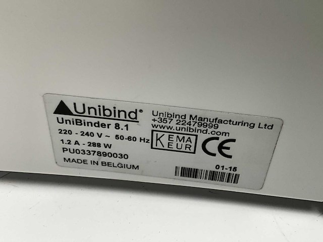 Unibind unibinder 8.1 inbindmachine - afbeelding 5 van  5