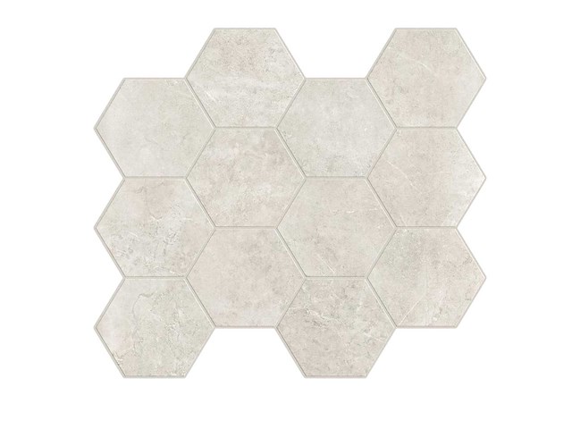 Unicom starker hexagon mozaïek tegel evostone ivory 30x34 - afbeelding 4 van  5