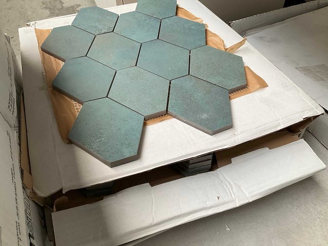 Unicom starker hexagon mozaïek tegel oxid emerald 25x34 - afbeelding 4 van  4