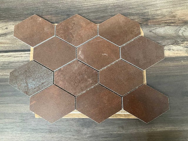 Unicom starker hexagon mozaïek tegel oxid lava 25x34cm - afbeelding 1 van  3