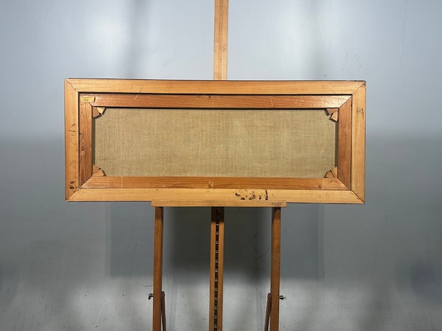 Uniek, gesigneerd olieverfschilderij met havengezicht & zeilboten - 20e eeuw - afbeelding 5 van  17