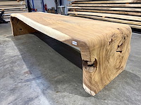 Unieke dubbele suar waterval boomstamtafel 350 cm. - afbeelding 1 van  7