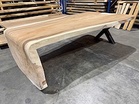 Unieke suar waterval boomstamtafel 260 cm. - afbeelding 4 van  4