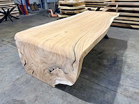 Unieke suar waterval boomstamtafel 275 cm. - afbeelding 4 van  6