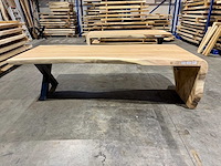 Unieke suar waterval boomstamtafel 275 cm. - afbeelding 6 van  6