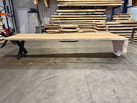 Unieke suar waterval boomstamtafel 390 cm. - afbeelding 4 van  4