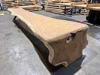 Unieke suar waterval boomstamtafel 525 cm. - afbeelding 4 van  5
