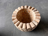 Unieke teak bloempot boomstammetjes - afbeelding 3 van  3