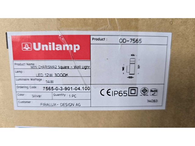 Unilamp - charisma 2 led wandlamp - ul-7565-901-sl - - afbeelding 6 van  6