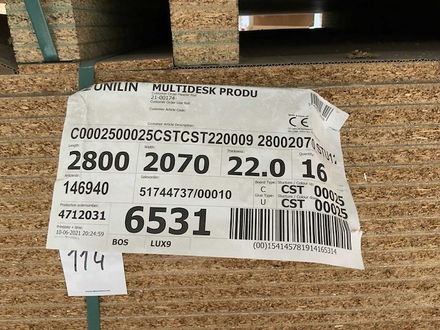 Unilin spaanplaat wit geplastificeerd (16x) - afbeelding 2 van  2