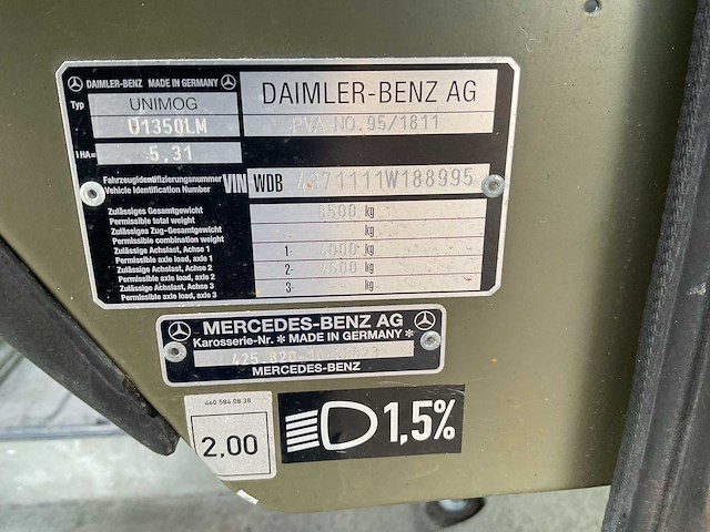 Unimog u 1350 lm legervoertuig - afbeelding 5 van  7