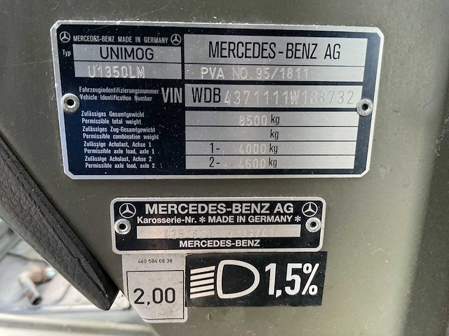 Unimog u 1350 lm legervoertuig - afbeelding 3 van  7
