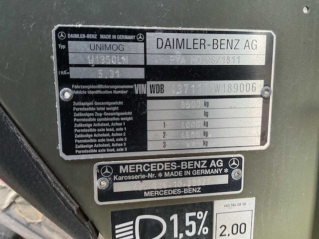 Unimog u 1350 lm legervoertuig - afbeelding 7 van  8