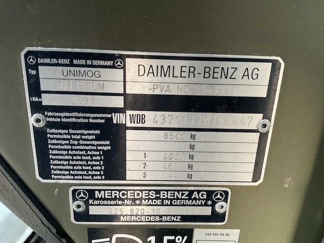 Unimog u 1350 lm legervoertuig - afbeelding 2 van  7