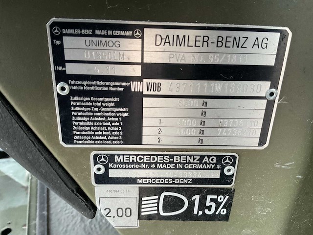 Unimog u 1350 lm legervoertuig - afbeelding 7 van  8