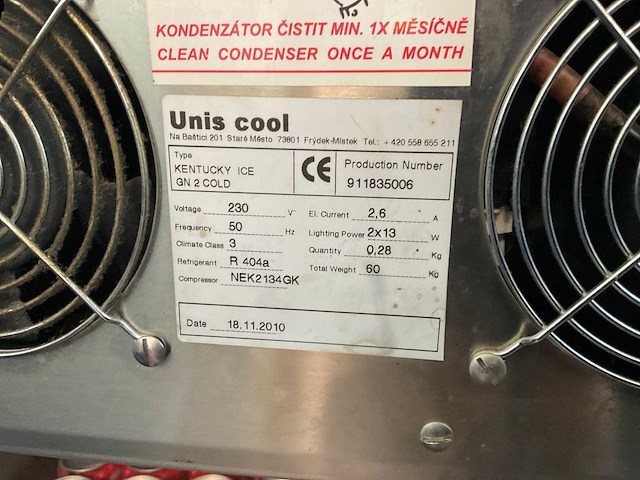 Unis cool kentucky ice gn 2 cold ijsvitrine - afbeelding 4 van  5