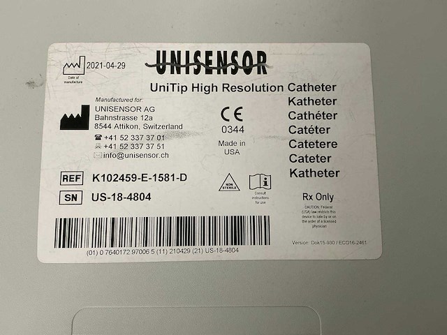 Unisensor - unitip high resolution catheter - afbeelding 4 van  4