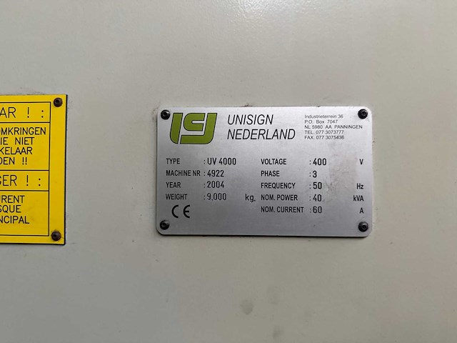 Unisign uv 4000 cnc universal machine centre - afbeelding 7 van  12