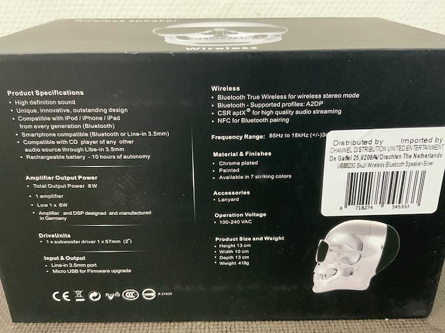 United entertainment skull wireless bluetooth partij speakers (20x) - afbeelding 4 van  6
