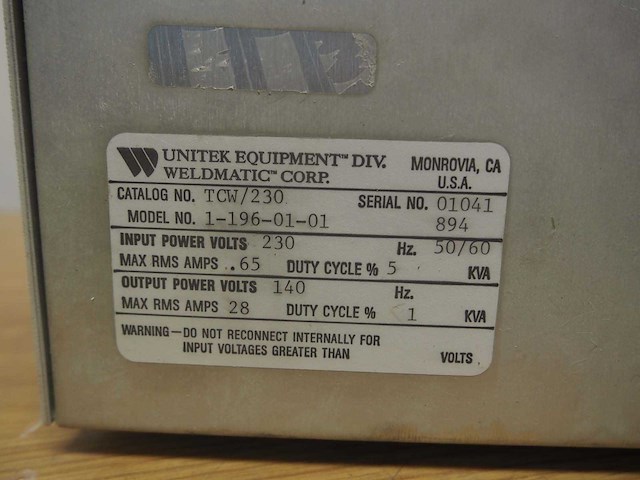 Unitek - tcw/230 - thermo couple welder - afbeelding 6 van  7