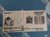 Universele inbouwthermostaat / inbouwdeel grohe, rapido t, chroom / blauw - afbeelding 2 van  5