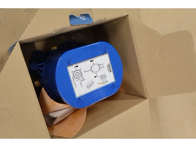Universele inbouwthermostaat / inbouwdeel grohe, rapido t, chroom / blauw - afbeelding 4 van  5