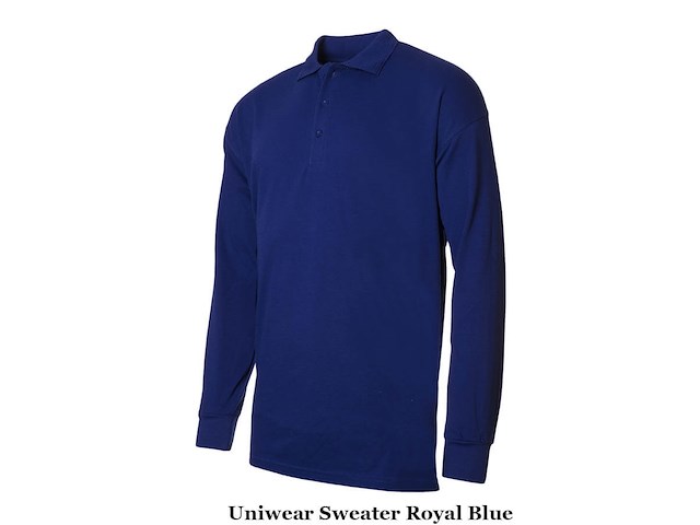 Uniwear polo sweater koningsblauw maat xl (doos o) - afbeelding 3 van  3