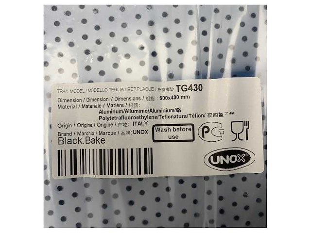 Unox tg430 bakplaat aluminium 600 x 400 mm - afbeelding 2 van  4