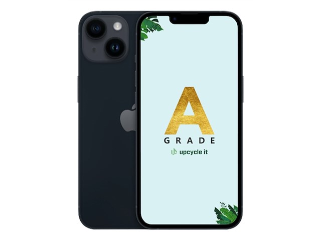 Upcycle it apple iphone 14 (refurbished) grade a dual sim ios 17 5g 256 gb zwart - afbeelding 1 van  3