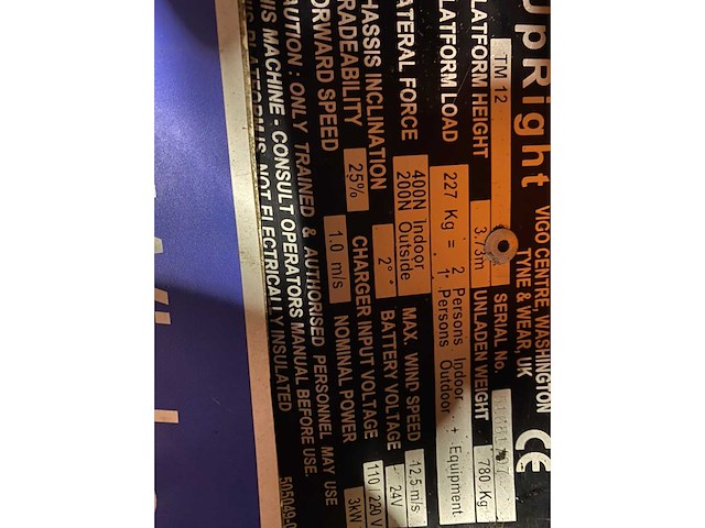 Upright tm12 hoogwerker - afbeelding 7 van  15