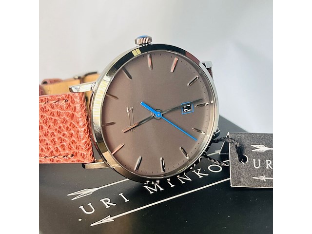 Uri minkoff herenhorloge - inclusief doos - nieuw - afbeelding 8 van  10