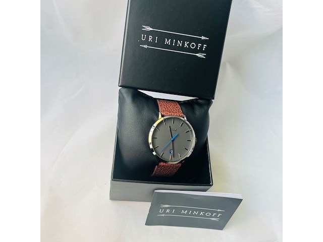 Uri minkoff herenhorloge - inclusief doos - nieuw - afbeelding 5 van  8