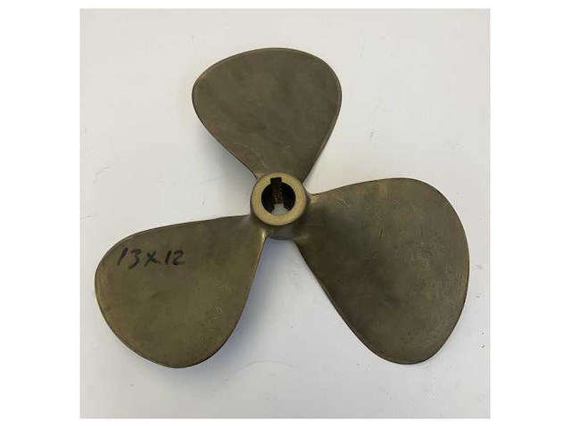 Used vetus p3b-13x12r propeller 3-blade brass right handed 25 mm - afbeelding 2 van  2