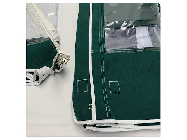 Uttern green canvas boat cover 5500dc waterproof uv resistant with clear window - afbeelding 4 van  5