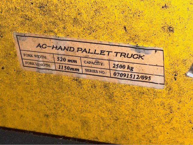 Uwm 2500 hand hydraulische palletwagen - afbeelding 5 van  5