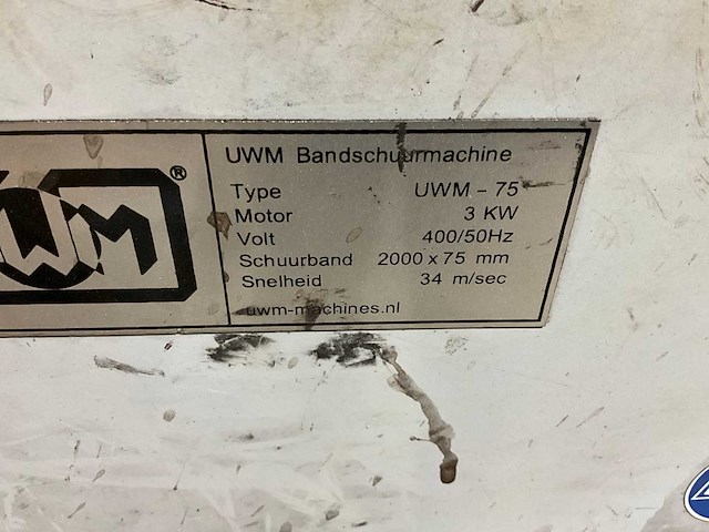 Uwm 75 backstand bandschuurmachine - afbeelding 7 van  7
