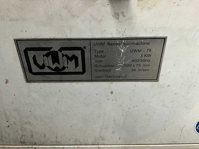 Uwm 75 bandschuurmachine - afbeelding 9 van  9